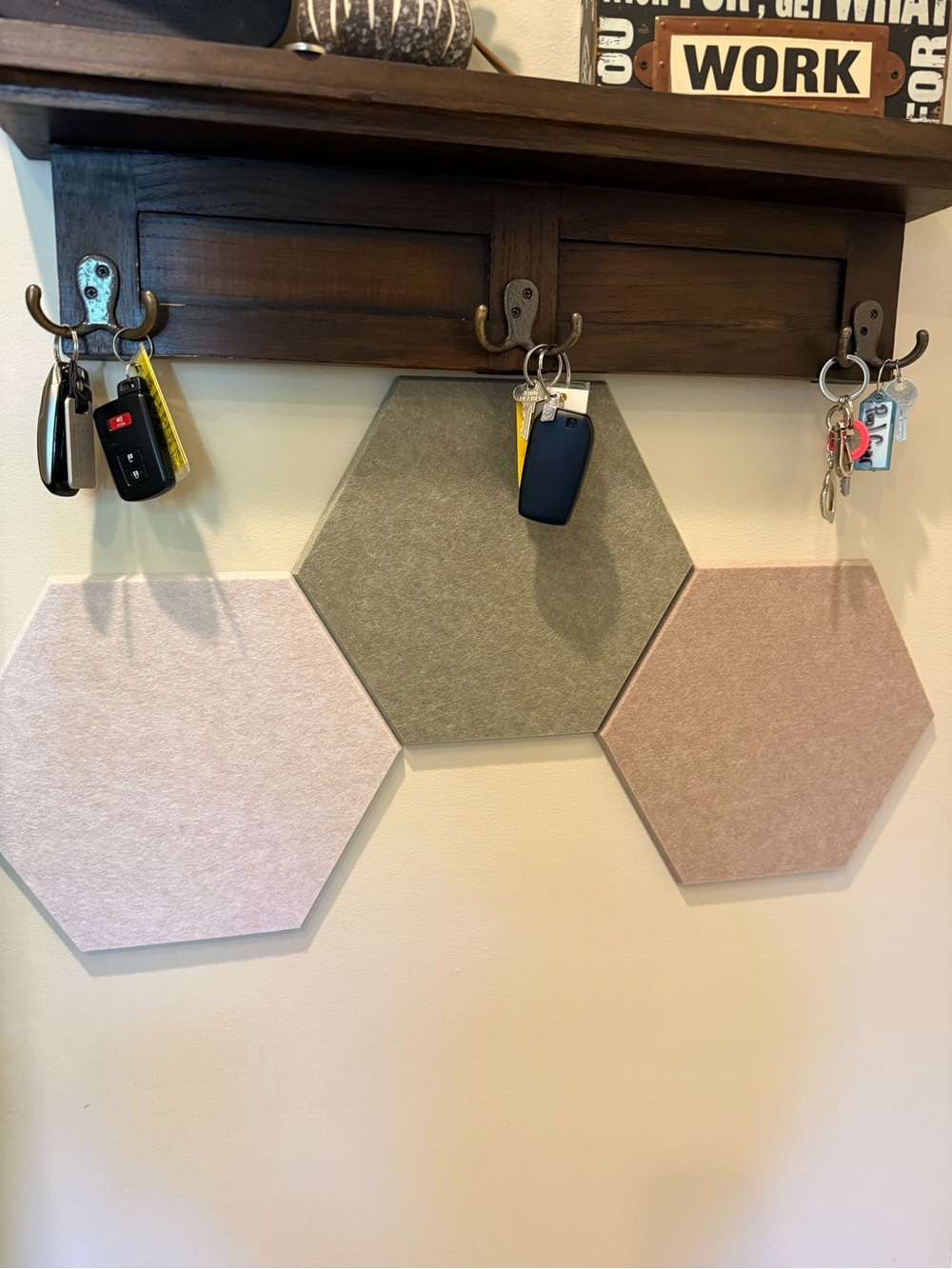 Hexagon Felt Wall Panels - set of 5  Home Wall Decor